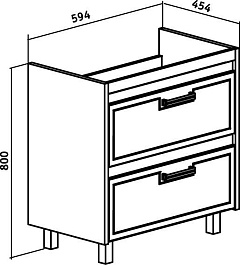 Runo Мебель для ванной Гранада 60 белый/венге – фотография-6