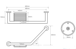 Bemeta Поручень для ванной с мыльницей Omega 104307631 – фотография-2