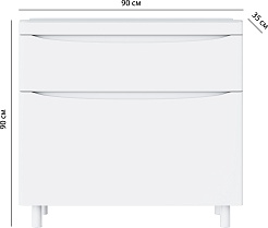 Vivon Тумба под раковину Ostin 90 напольная белая матовая – фотография-8