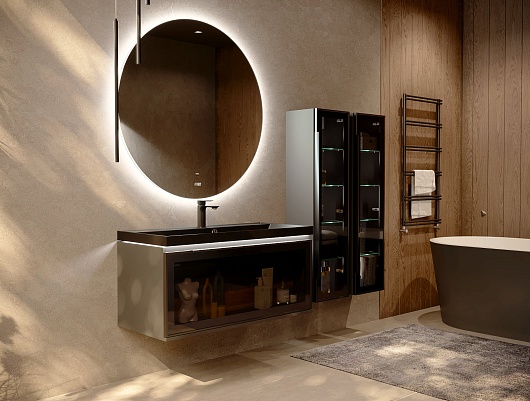 Jorno Тумба с раковиной Notte 100 подвесная антрацит – фотография-2