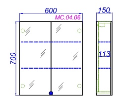 Aqwella Зеркало-шкаф для ванной МС 60 – фотография-2