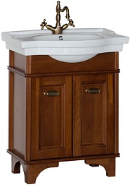 Aquanet Тумба с раковиной Николь 70 орех – фотография-1