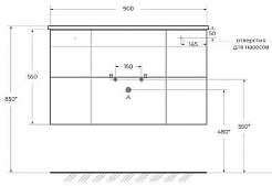 Cezares Тумба с раковиной Eden 90 rovere scuro soft раковина 82399 – фотография-2