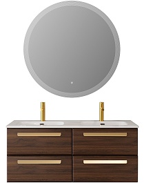 BelBagno Мебель для ванной Eco Cer-N 120 с 4 ящиками орех шоколад софт CZR-8095-120-2 ручки сатиновое золото – фотография-1