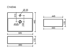 Ceramicanova Мебельная раковина Element 59 CN6046 белая – фотография-3