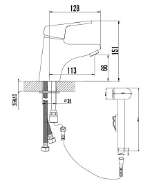 Lemark Смеситель "Luna LM4116C" с гигиеническим душем – фотография-2