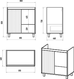 Brevita Тумба с раковиной Risacca Pistachio 80 фисташковый – фотография-11