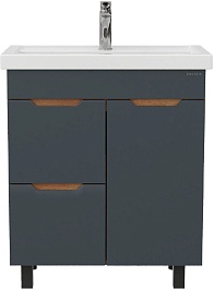 Onika Мебель для ванной Айленд 70 графит/дуб крафт – фотография-11