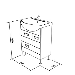 Bas Мебель для ванной Адажио 70 Балтика – фотография-3