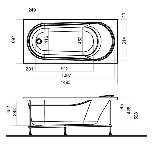 Am.Pm Панель фронтальная для ванн JOY/SPIRIT 150 см W85A-150-070W-P – фотография-2