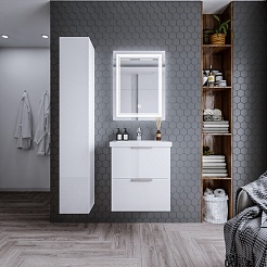 Бриклаер Тумба с раковиной Хелена 60 белая – фотография-9