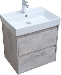 Aquanet Мебель для ванной Nova Lite 60 подвесная дуб белый – фотография-3