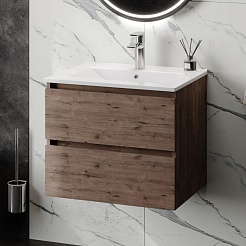 Teymi Тумба под раковину Laina 60 подвесная дуб темный – фотография-7