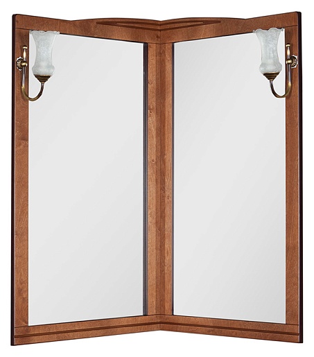 Aquanet Зеркало для ванной "Луис 70" NEW угловое темный орех – фото-1