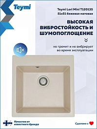Teymi Мойка кухонная Lori Box 51 матовая бежевая – фотография-4