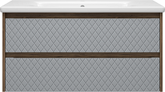 Brevita Тумба под раковину Chester 100 подвесная серый/дуб чарльстон темно-коричневый