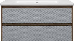 Brevita Тумба под раковину Chester 100 подвесная серый/дуб чарльстон темно-коричневый – фотография-1