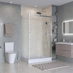 BelBagno Душевой уголок Marino MARINO-2-AH-1-130/80-C-Cr 130x80 профиль хром стекло прозрачное – фотография-3