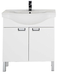 Aquanet Тумба с раковиной "Адель 80" белый – фотография-1