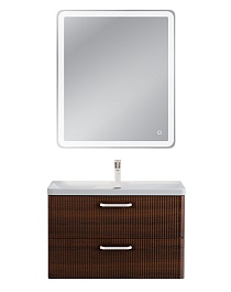 BelBagno Тумба с раковиной Due 80 подвесная Noce ручки Белые – фотография-9