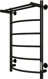 Aringa Полотенцесушитель электрический Берген 80x50 AR03007BL с полкой черный – фотография-2