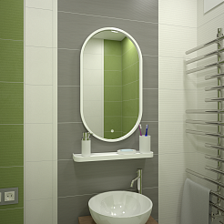 Continent Зеркало Prime White Led 450x800 – фотография-8