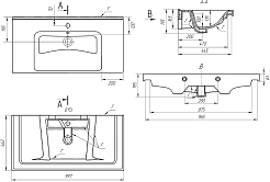 Misty Мебель для ванной Карат 100 подвесная белая/дуб галифакс олово – фотография-12