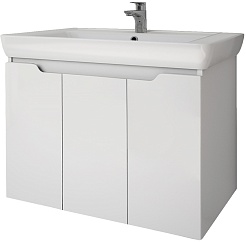 Dreja Тумба с раковиной Q Plus (D) 80 белая – фотография-5