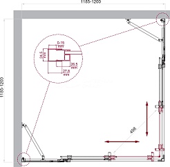 BelBagno Душевой уголок Luce 120/120 LUCE-A-22-90+30-C-Cr профиль хром стекло прозрачное – фотография-6
