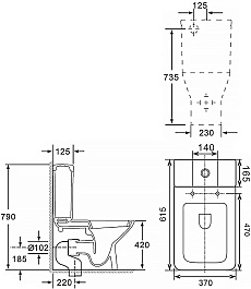Azario Унитаз-компакт Formal AZ-1353B безободковый с бачком с сиденьем микролифт белый – фотография-16