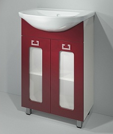 Какса-а Мебель для ванной "Витраж-Цвет 55" L бордо – фотография-2