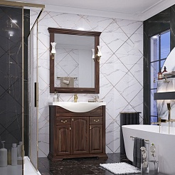 Opadiris Тумба под раковину Риспекто 85 орех антикварный – фотография-4