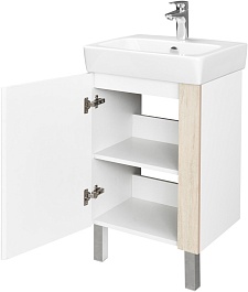 Акватон Тумба с раковиной Кантри 50 белая/дуб верона – фотография-3