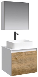 Aqwella Комплект мебели Mobi 60 белый/дуб балтийский – фотография-1