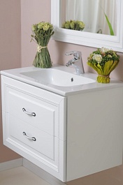 Атолл Тумба с раковиной Валери 80 белая – фотография-5