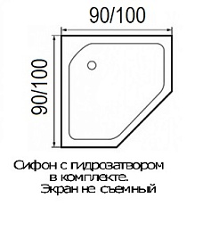 River Поддон для душа PENTA 100/15 пятиугольный – фотография-2