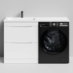 Водолей Тумба под раковину над стиральной машиной Смайл 68 L белая – фотография-1