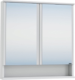 СанТа Мебель для ванной Вегас 75 2 ящика с зеркальным шкафом Вегас 80 белая – фотография-6