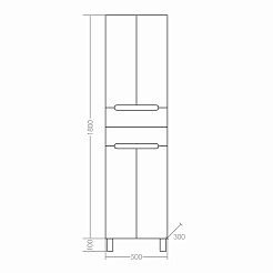 СанТа Пенал для ванной Лондон 50 напольный – фотография-2