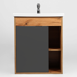 Viant Мебель для ванной Бостон 50 подвесная графит/дуб вотан – фотография-4