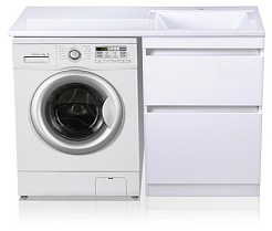 Style Line Мебель для ванной Даллас 115 Люкс R, белая PLUS – фотография-9