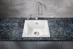 Milacio Мойка кухонная Leon 45 Cuarzo белая – фотография-4