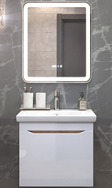 Vigo Мебель для ванной Grani 600-0-1 подвесная белая/дуб золотой – фотография-1