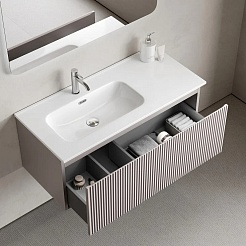 Sancos Тумба с раковиной Snob R 1.0 100 L doha soft раковина Element 101 чаша слева CN7003L – фотография-2