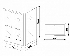 Royal Bath Душевое ограждение RB-L-2011 1400x800x2000 L – фотография-2