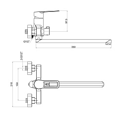 Tokito Смеситель для ванны KOBE вороненая сталь TOK-KOB-1015 – фотография-6