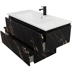 Cezares Тумба с раковиной Slider 100 с 2 ящиками подвесная чёрный фьюжн – фотография-6