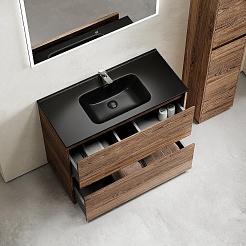 Sancos Тумба с раковиной Libra Floor 100 дуб чарльстон раковина Element 101 CN7003MB – фотография-3