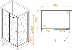 RGW Душевой уголок Stilvoll SV-040Gr 120x80 профиль серый стекло прозрачное – фотография-7