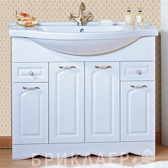 Бриклаер Тумба с раковиной Анна 100 белая – фотография-1